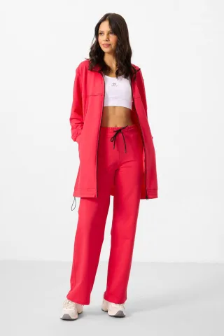 Damen Baumwollmischung Sweatshirt und weit geschnittene Hosen Set