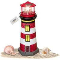 Lemodo LED-Dekofigur Solar-Leuchtturm mit rotierender Leuchte, 37 oder 83 cm hoch