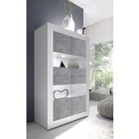 Home affaire Vitrine Basic Höhe 162 cm, Standvitrine mit 4 Türen - Metallgriffe, Stauraumvitrine in moderner Rahmenoptik, Hochschrank, Anrichte