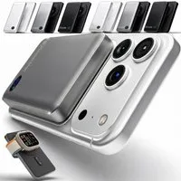 GreenHec Powerbank MagSafe iPhone 17 16 15 14 13 12 Pro Max Power Bank Wireless Powerbank MagSwift Duo Powerbank A 10000 mAh (1,5 V), Magnetische 10000mAh 5000mAh Induktiv Batterie Kabellos Laden Slim Air