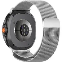 Wigento Smartwatch-Armband Für Samsung Galaxy Watch 8 / 8 Classic Metall Mesh Arm Band Silber, Edelstahl, magnetischer Verschluss, atmungsaktiv