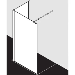 Kermi Pasa XP Seitenwand PXTWF080181AK 80x185cm, silber mattglanz, ESG klar, mit 90Grad Stabilisierung