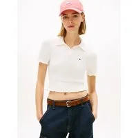 Tommy Jeans Strickpullover TJW LETTUCE POLO SWEATER Kurzarm mit Kräuselsaum