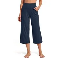 PROMOVER Yogahose Weit geschnittene Yogahosen für Damen, lässige Sommerhosen Knielange Caprihosen, weite Yogahosen mit Taschen