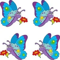 Hermann Schütz Aufkleber Aufkleber Schmetterling Dimension 4 Stück je 35 x 35 mm