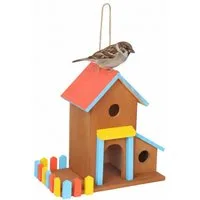 relaxdays Vogelhaus Buntes Vogelhaus zum Aufhängen