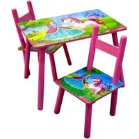 HTI-Line Kindersitzgruppe Kindertischgruppe Einhorn, (Set, 3-tlg., 1 Tisch, 2 Stühle), Kindertisch Kinderstuhl Kindermöbel