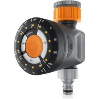Brandson Bewässerungssteuerung Bewässerungscomputer elektrisch 1/2", Timer, Zyklus Delay Funktion, inkl. 1" Anschlussadapter & Gardena-kompatibler Schnellverschluss