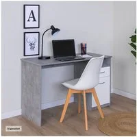 HTI-Living Regal-Schreibtisch Schreibtisch 120 x 76 cm Beton Weiß (Stück, 1-St., 1 Schreibtisch), Bürotisch Computertisch mit Stauraum