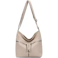 ITALYSHOP24 Schultertasche Damen Tasche Shopper Umhängetasche CrossOver Handtasche Reisetasche, Hobo Bag Crossbody City Bag Beuteltasche Freizeit Leder Optik Urlaub