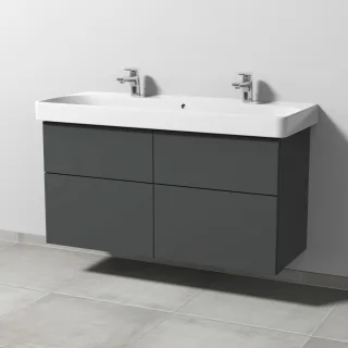 Sanipa 3way Waschtischunterbau zu Geberit Smyle Square Waschtisch mit 4 Auszügen, Anthrazit-Matt SM67322