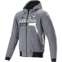 Alpinestars Motorradjacke Alpinestars Chrome Ignition Hoodie dunkelgrau / weiss motorradjacke herren