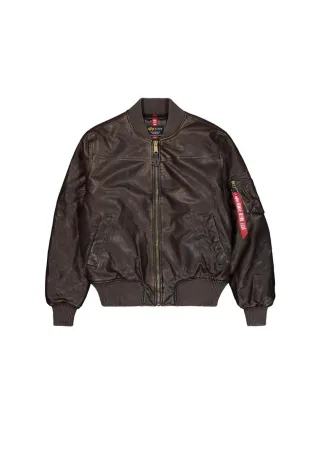 MA-1 Faux Leather Vintage Bomber Jacket