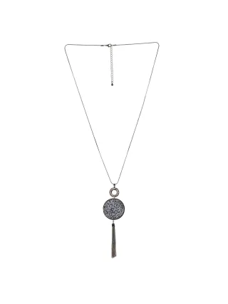 Steuer Modeschmuck Anhänger mit Kette Metall 84 cm lang