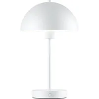 skølm Tischleuchte Aeriala mit Akku, Weiß, warmweißes Licht, Nachttischlampe dimmbar, LED Tischleuchte aufladbar, Pilzform
