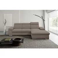WERK2 Ecksofa Palma 282 x 185 cm modern und bequem, Strukturstoff, L-Form, XXL, Schlaffunktion, Bettkasten