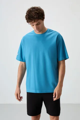 Übergröße Bedrucktes Rundhals-T-Shirt