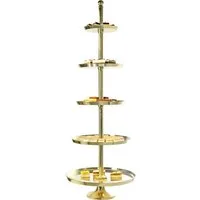 Koopman Etagere Servierständer Aluminium Deko XXL 170 cm 5 Ablagen Goldfarbend, Aluminium, (Stück, 1-tlg., Packung), 170cm, Goldfarbend, Aluminum, Servierständer, Anrichte