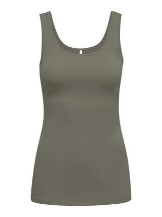 ONLY - ONLLIVE LOVE S/L TANK TOP NOOS Smokey Olive - Gr. - S