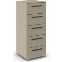 rauch Schubkastenkommode Highboard Sideboard Kommode MONTCLAR Frontauswahl Dekor/Hochglanz/Glas (in 2 Breiten: 40 oder 80 cm / Höhe 100 cm, inkl. Soft-Close-Funktion), mit 5 geräumigen Schubladen, viele Griffvarianten MADE IN GERMANY