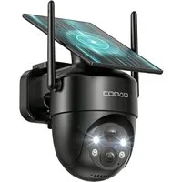 Topcony Überwachungskamera COOAU 2K Outdoor WLAN Überwachungskamera Aussen Akku Solar PTZ (Außenüberwachung, Außen, Outdoor, Außenbereich, Aussen, 1-tlg., Kamera Überwachung Aussen mit Kabellose Installationsfreie Solarpanel, KI-Erkennung, 360°-Überw