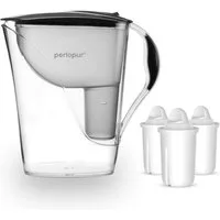 PerloPur Wasserfilter PearlCo Wasserfilter Fashion Anthrazit Inkl. 3 Filterkartuschen