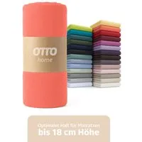 OTTO home Spannbettlaken PHYSALIS in BASIC und PREMIUM Qualität, 100% Baumwolle, Jersey (110 g/m), Gummizug: rundum, (1 Stück), für Matratzen bis 18 cm Höhe, Bettlaken, Spannbetttuch, pflegeleicht