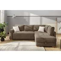 Jockenhöfer Gruppe Ecksofa Sunset L-Form, B: 257 cm, Liegefl. 160x223 cm Dauerschlafsofa, Tonnentaschen-Federkern, Kaltschaumtopper, Bettkasten & Zierkissen