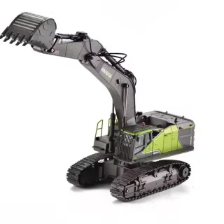 HuiNa Toys 1593 RTR 1/14 28CH RC Car Excavator Alloy Bucket Full Proportional Remote Control Truck LED Light Sound Engin