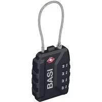 BASI TSA-Vorhängeschloss Kofferschloss, (Packung, 1-tlg), Zahlencode 4-stellig, Breite 37 mm, flexibles Stahlseil
