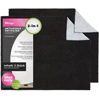 McFilter Fettfilter 2x Universal Aktiv Kohlefilter 57 x 47cm, Zubehör für alle handelsüblichen Dunstabzugshauben, 2-lagig, Doppelfilter, zuschneidbar