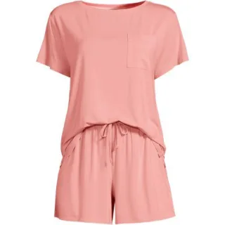 Kühlendes Pyjama-Set mit Shorts für Damen, Damen, size: regular, Pink, Elasthan/Viskose-Mischung, by Lands' End