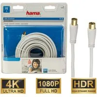 Hama 15m Antennen-Kabel 90db Koaxial-Kabel Weiß Video-Kabel, Koaxial, Koaxial (1500 cm), Koax-Kabel Full HD TV 4K UHD HD+ HDR 90db Schirmung