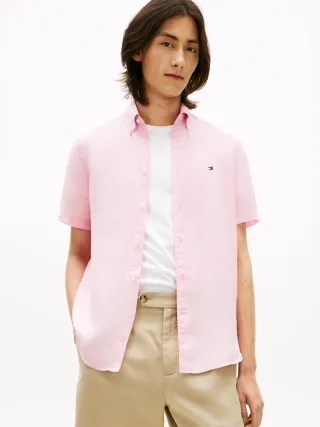 PIGMENT DYED LINEN RF SHIRT S/S Classic Pink - Gr. - S