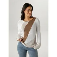 Aniston SELECTED Strickpullover mit Rollkante am Rundhalsausschnitt