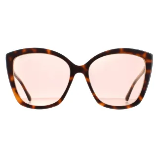 Jimmy Choo Cat Eye Damen Havanna Rosa Gold Spiegel Nat/S
