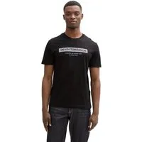 TOM TAILOR Denim Rundhalsshirt mit verschiedenen Logo Prints