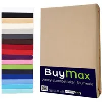 Buymax Spannbettlaken Wasserbett Spannbettlaken für Boxspringbetten Matratzen bis 35 cm Höhe, Jersey, Gummizug: Rundumgummi, (1 Stück), Spannbetttuch 97% Baumwolle, 3% Elasthan, atmungsaktiv, 40 cm Steghöhe