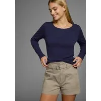 H.I.S Langarmshirt figurbetonte Passform, Feinrippstoff aus Baumwolle und Viskose