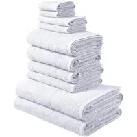 OTTO home Handtuch Set Inga, Duschtücher, Handtücher, Gästetücher, Seiftücher, Walkfrottier (10-St), Handtücher mit feiner Bordüre, 100% Baumwolle, einfarbig, weich