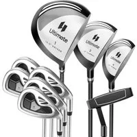 COSTWAY Golfschläger + Golfbag, 9-tlg., Golfschläger Komplettset für rechtshändig, Herren