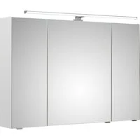 Saphir Spiegelschrank Quickset Badschrank, 3 Spiegeltüren, 6 Einlegeböden, 105 cm breit inkl. LED-Beleuchtung, Türdämpfer, Schalter-/Steckdosenkombination