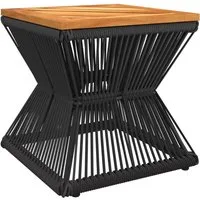 vidaXL Gartentisch Couchtisch mit Drahtgestell Schwarz 38x38x38 cm nholz (1-St)