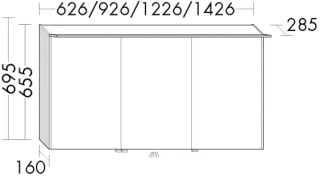 Burgbad Spiegelschrank Sys30 PG2 Echo 695x626x285 Sys30 PG2 Echo, SEPY063470 SEPY063470