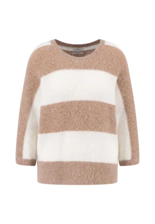 FYNCH-HATTON - PULLOVER HAIRY STRIPE cappucchino - Gr. - M