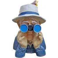 Fachhandel Plus Dekofigur Spanner mit Fernglas Opa Paschulke Gartendekoration, witzige Gartenfigur