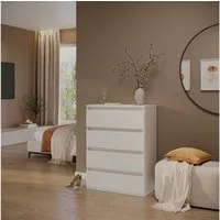 Vicco Kommode Claus, Weiß, 74 x 99.6 cm mit 4 Schubladen (1 St)
