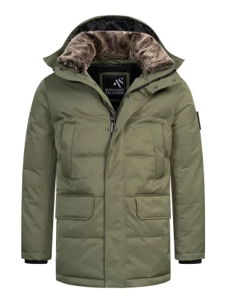 Alessandro Salvarini Herren Winterjacke AS-456 – Stilvoll, Wasserabweisend Mit Abnehmbarer Kapuze