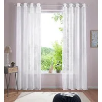 OTTO home Gardine Adele (1 St), Ösen, transparent, Voile, transparent, mit floraler Stickerei, Voile