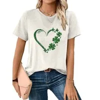 PYLIKE Rundhalsshirt Damen bequemes Basic Rundhalsshirt mit Kurzarm t shirt Bequem für Freizeit und Büro,Strandurlaub